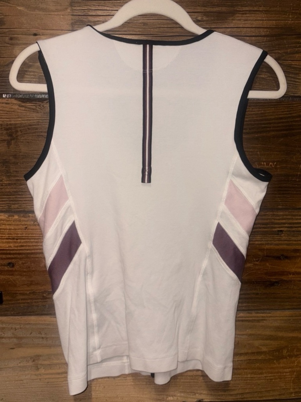 Marc Cain White Tank Top with Pink & Purple Panels - Picture 4 of 6